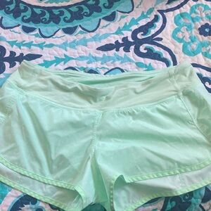 Mint with white polka dots